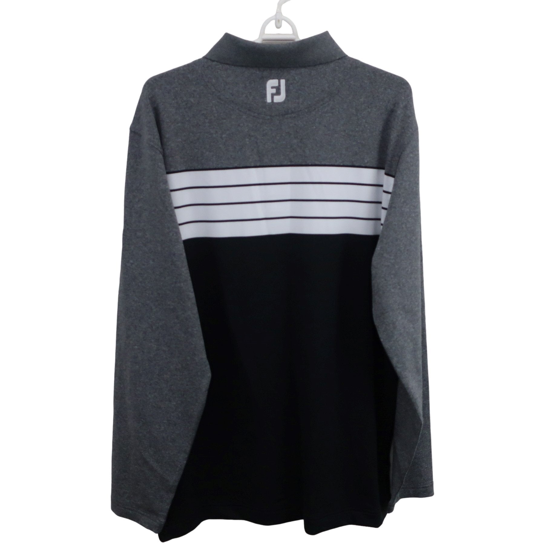 FOOTJOY(フットジョイ) 長袖ポロシャツ グレー白黒 メンズ L A