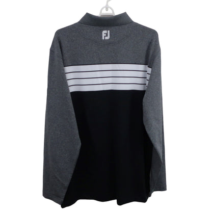 FOOTJOY(フットジョイ) 長袖ポロシャツ グレー白黒 メンズ L A