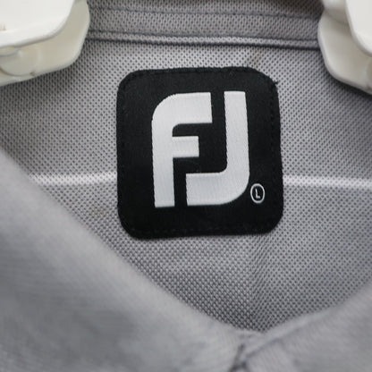 FOOTJOY(フットジョイ) ポロシャツ グレー白ボーダー メンズ L A