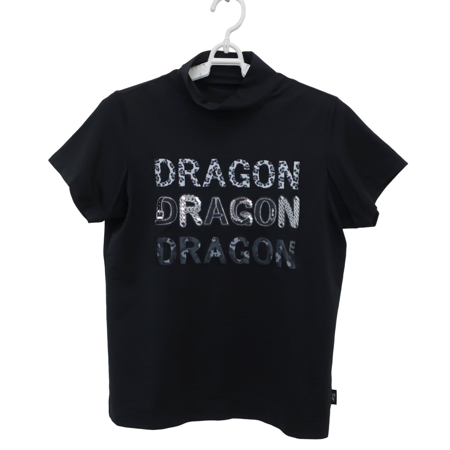 Dance With Dragon(ダンスウィズドラゴン) 半袖モックネックシャツ 黒 レディース 2 D2-164324 A
