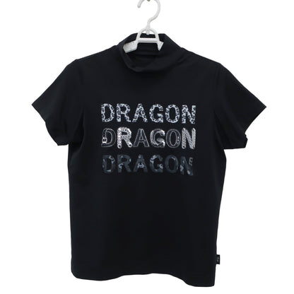 Dance With Dragon(ダンスウィズドラゴン) 半袖モックネックシャツ 黒 レディース 2 D2-164324 A