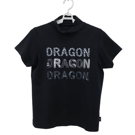 Dance With Dragon(ダンスウィズドラゴン) 半袖モックネックシャツ 黒 レディース 2 D2-164324 A