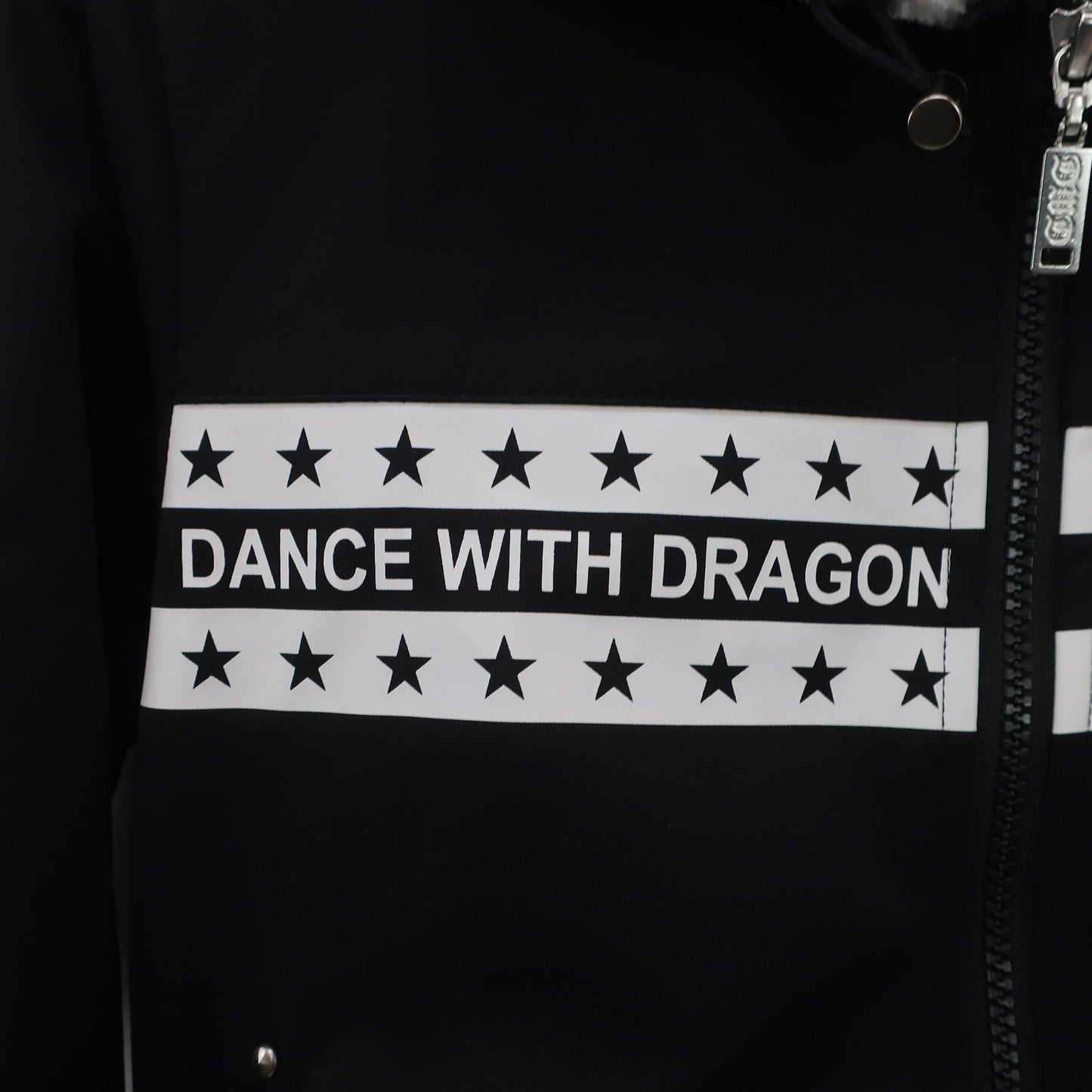 Dance With Dragon(ダンスウィズドラゴン) フルジップパーカー 黒白 レディース 2 D2-352110 A