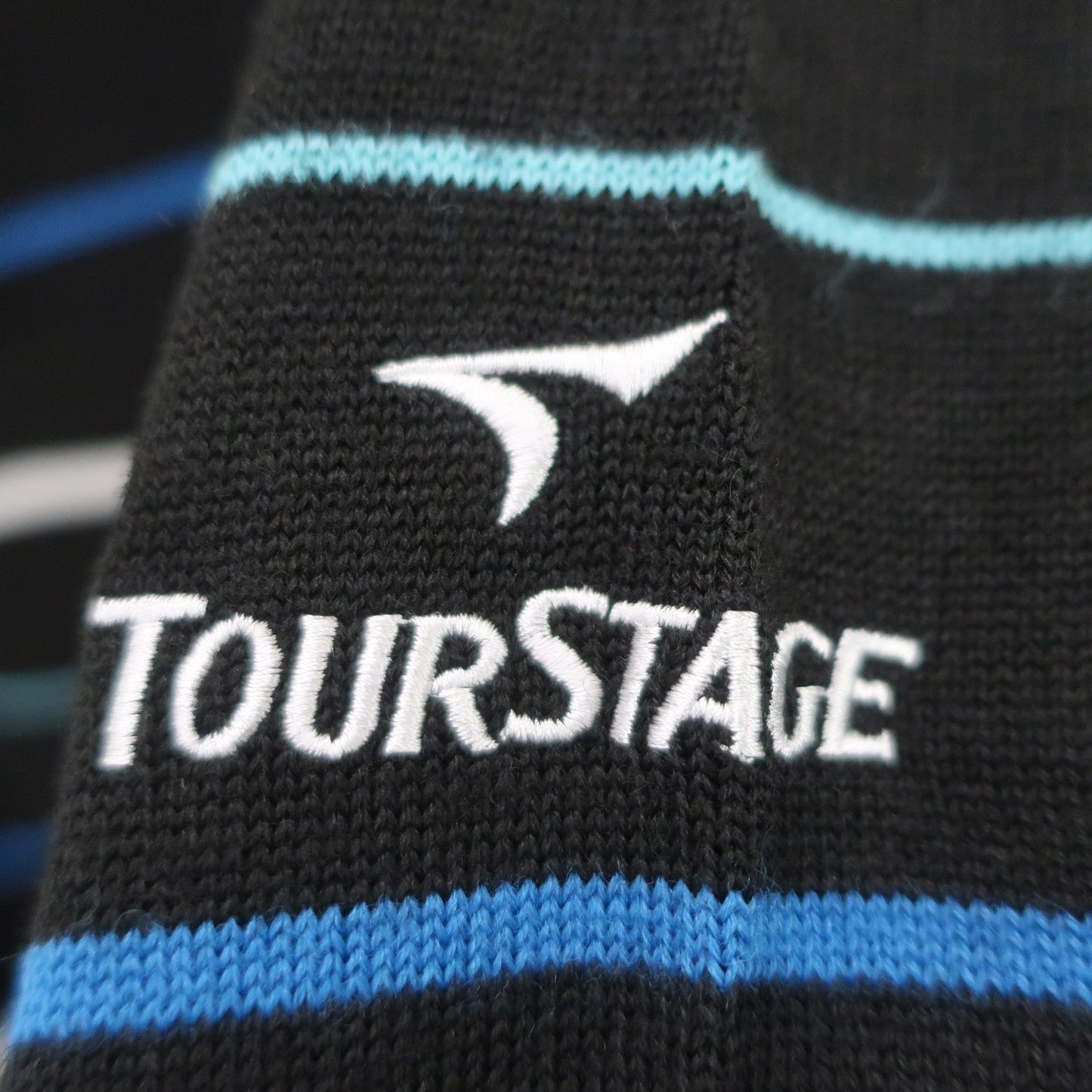 TOURSTAGE(ツアーステージ) ハーフジップセーター 黒白青系ボーダー メンズ M A