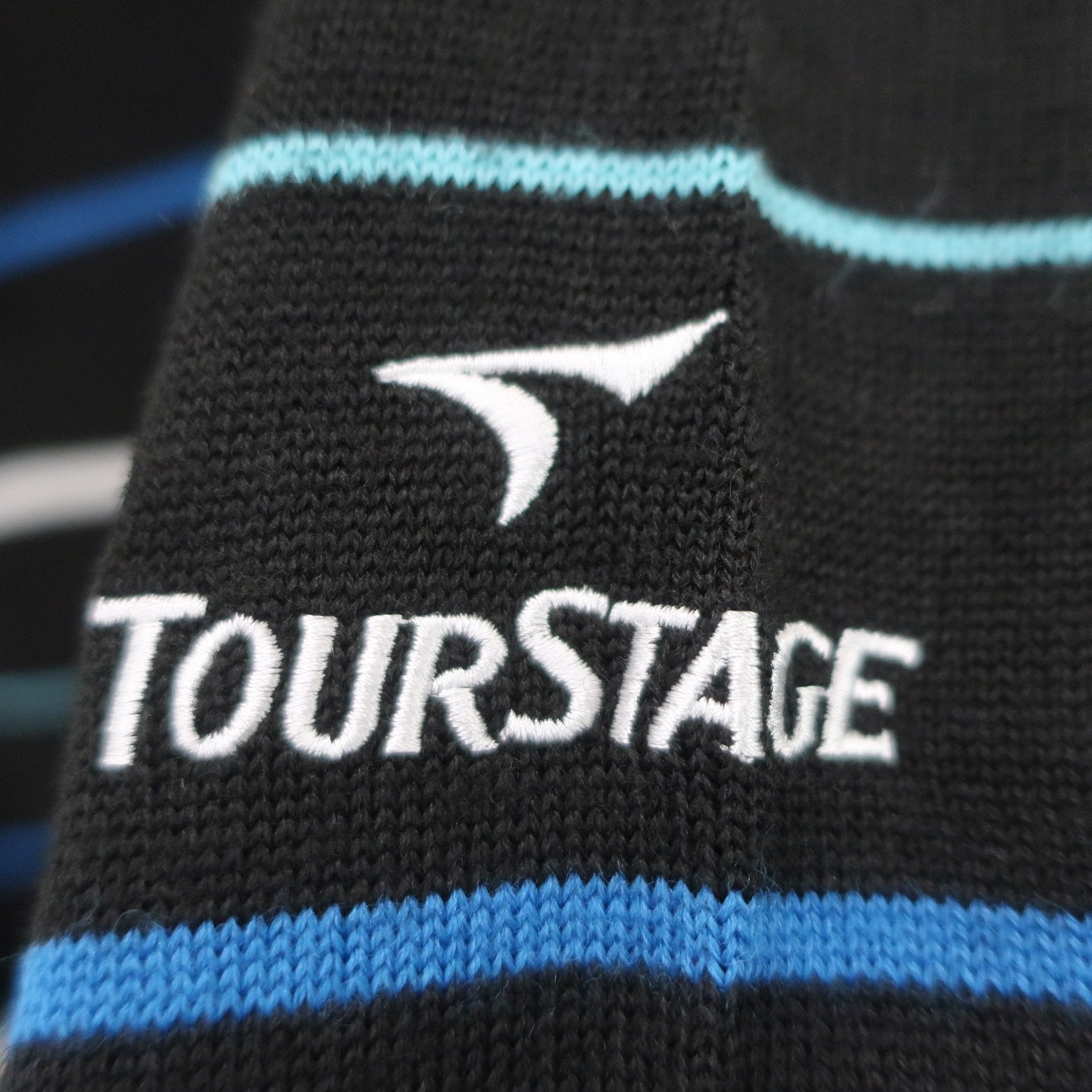 TOURSTAGE(ツアーステージ) ハーフジップセーター 黒白青系ボーダー メンズ M A