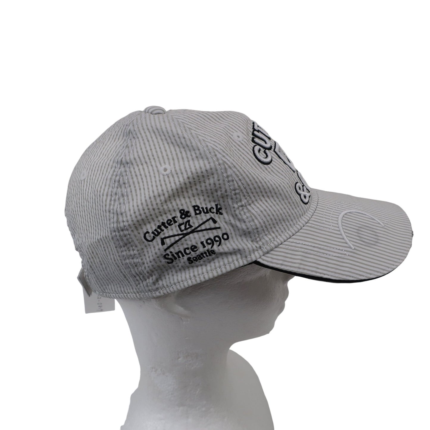 CUTTER&BUCK(カッター＆バック) キャップ 白グレーストライプ メンズ フリーサイズ A