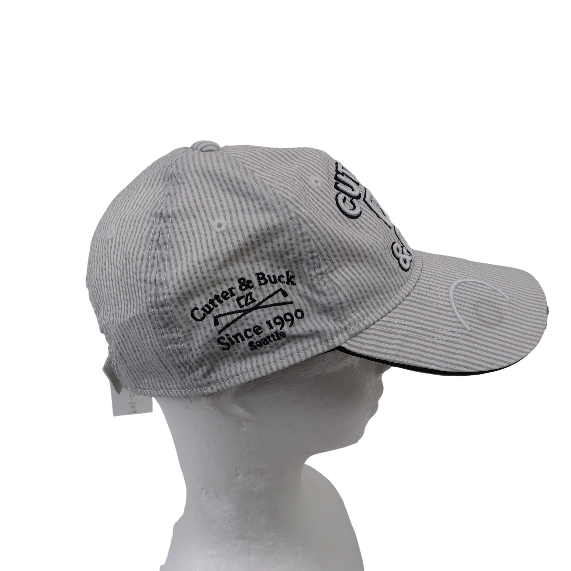 CUTTER&BUCK(カッター＆バック) キャップ 白グレーストライプ メンズ フリーサイズ A