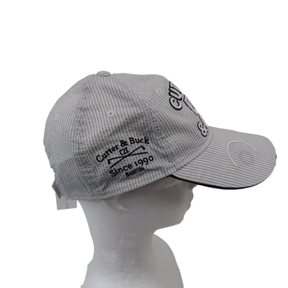 CUTTER&BUCK(カッター＆バック) キャップ 白グレーストライプ メンズ フリーサイズ A