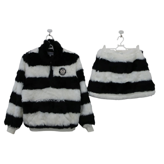 Jack Bunny(ジャックバニー) ボアジャケット&スカート セットアップ 白黒 レディース 1 263-8220114 / 263-8234116 A