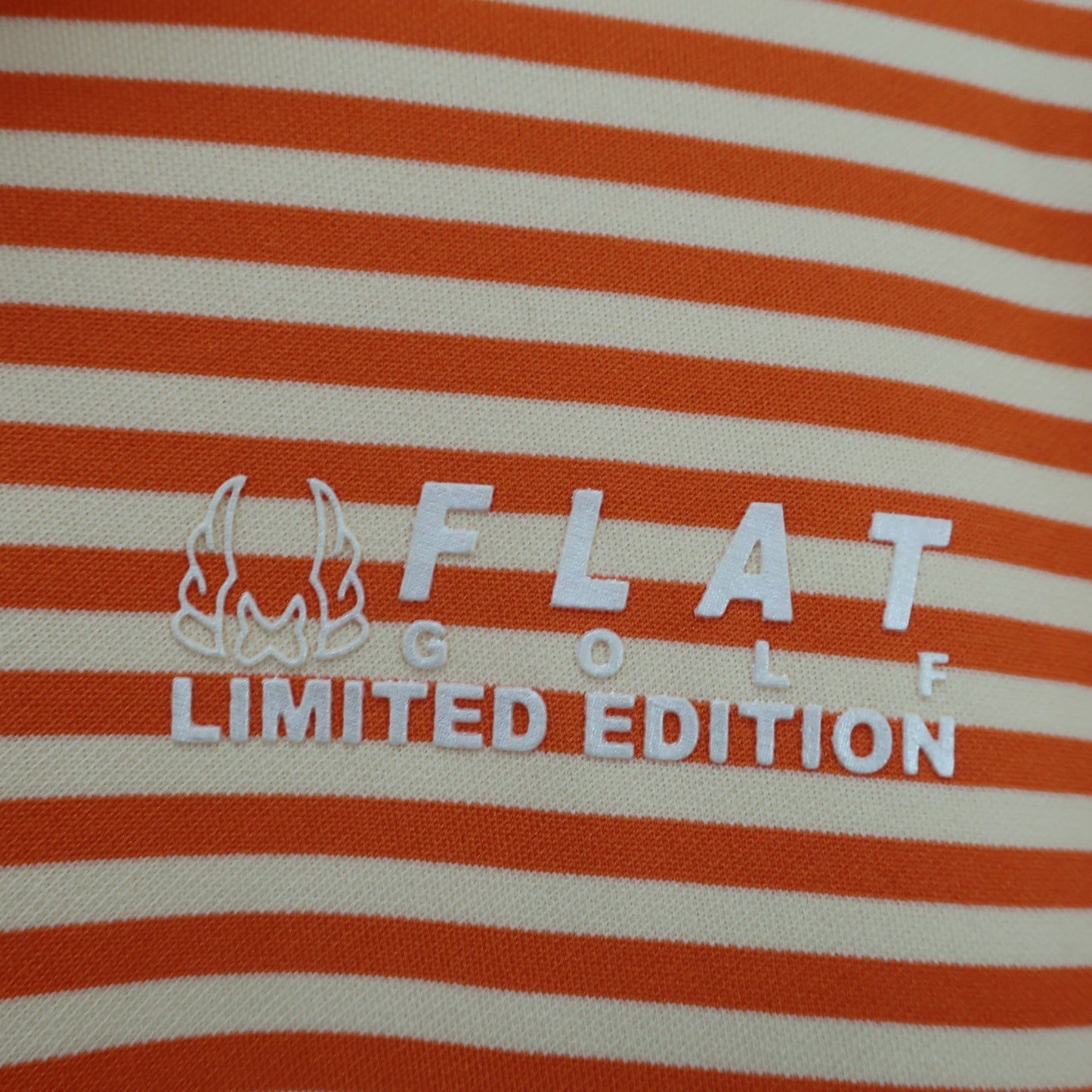 FLAT GOLF(フラットゴルフ) 半袖モックネックシャツ オレンジ系ボーダー レディース LL A