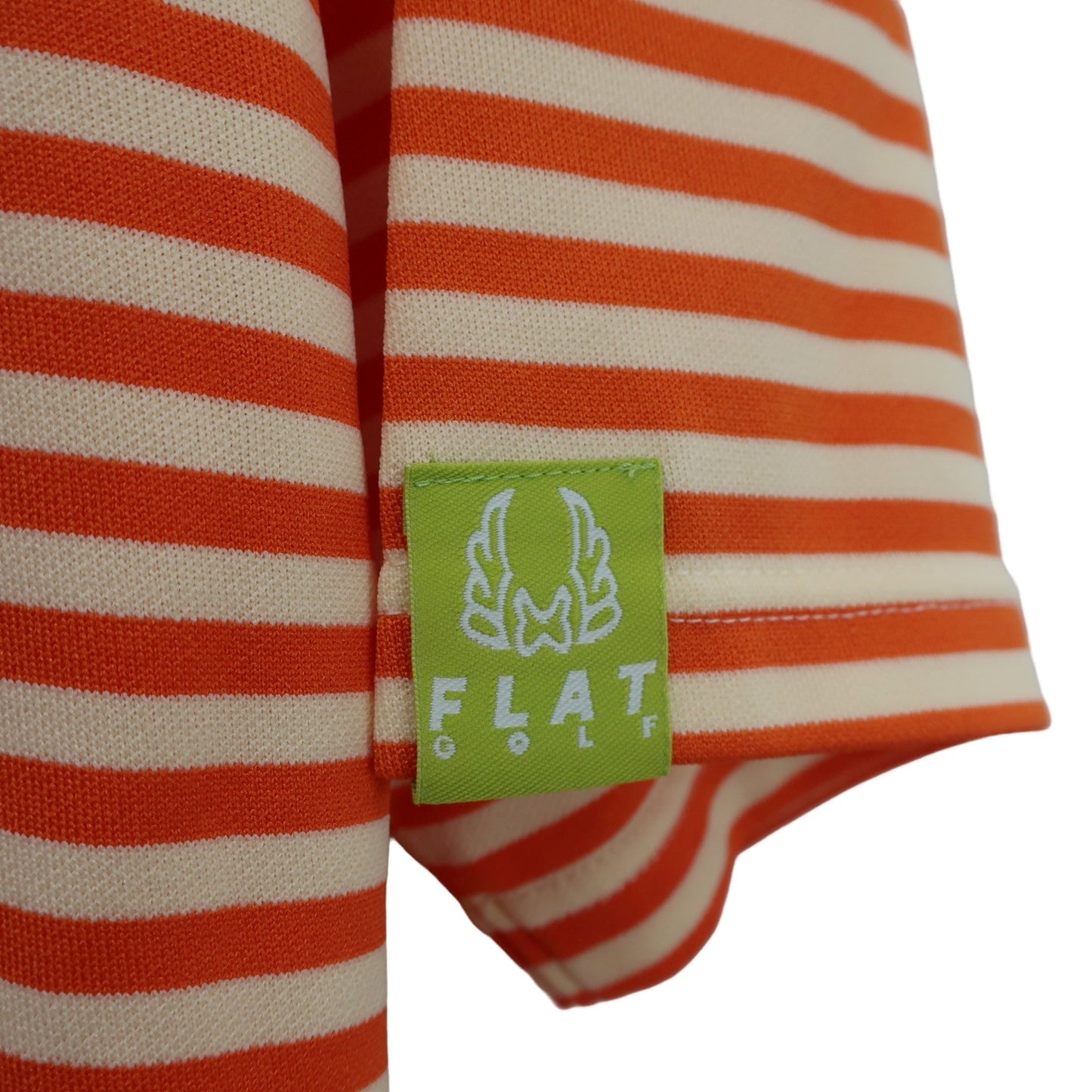 FLAT GOLF(フラットゴルフ) 半袖モックネックシャツ オレンジ系ボーダー レディース LL A