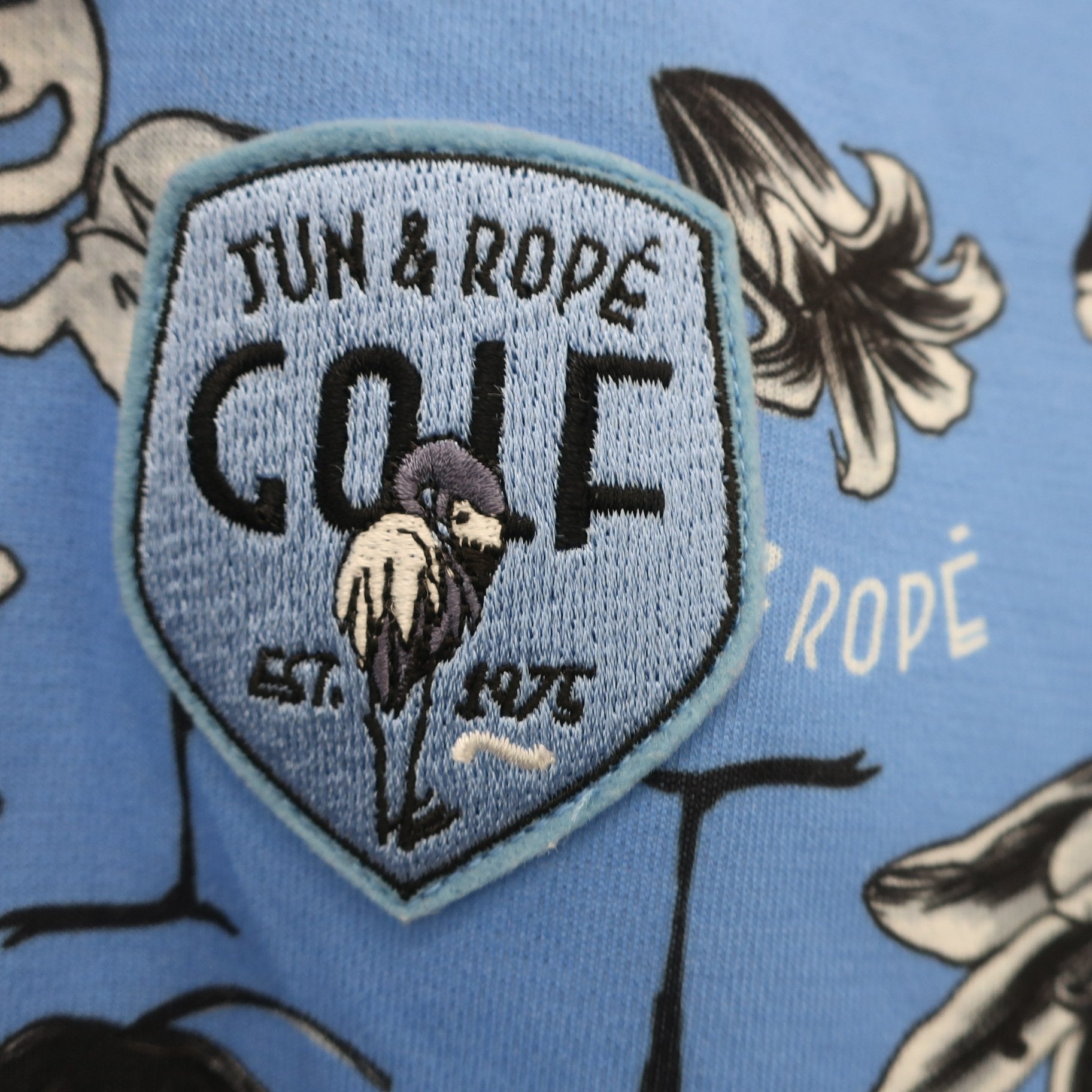 Jun and Rope(ジュン アンド ロペ) ポロシャツ&ショートパンツ セットアップ 水色総柄 レディース M A