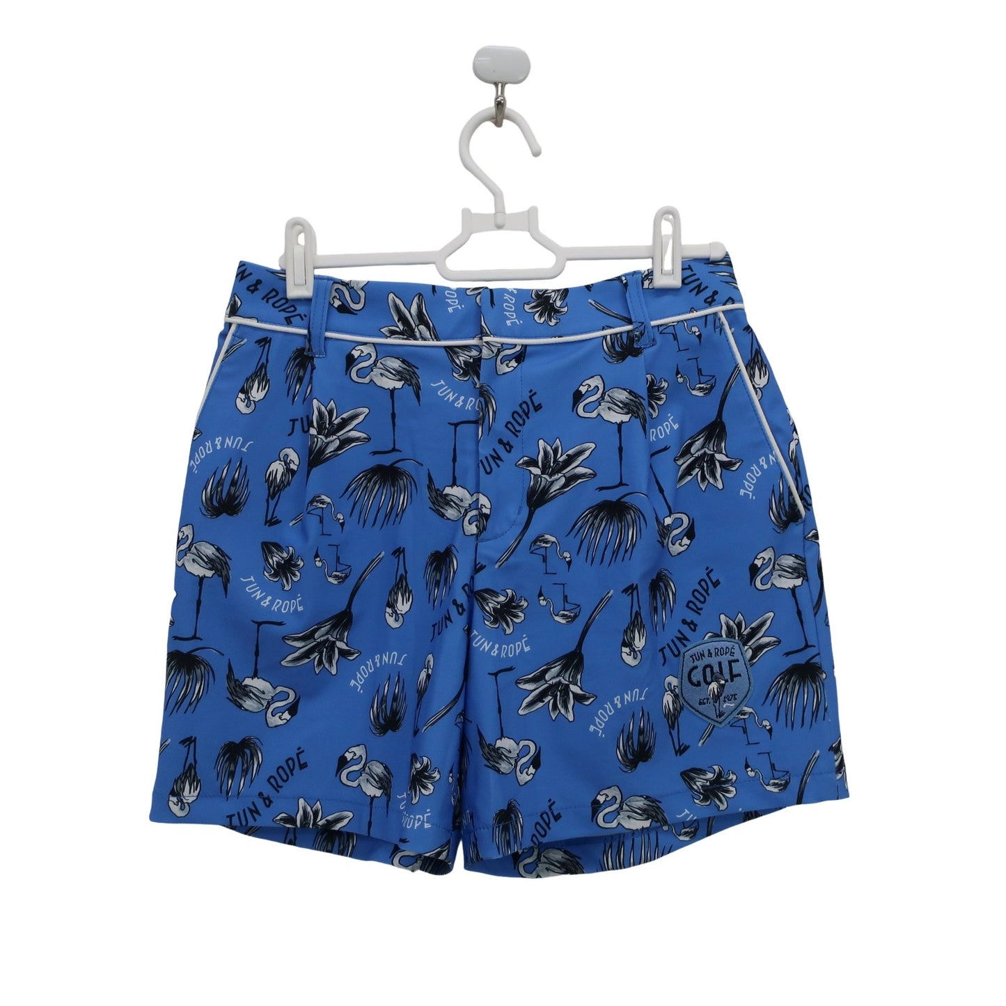 Jun and Rope(ジュン アンド ロペ) ポロシャツ&ショートパンツ セットアップ 水色総柄 レディース M A