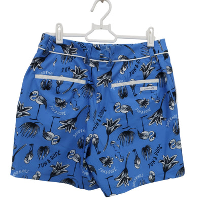 Jun and Rope(ジュン アンド ロペ) ポロシャツ&ショートパンツ セットアップ 水色総柄 レディース M A