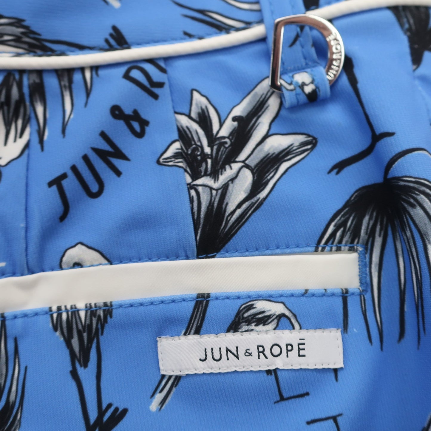 Jun and Rope(ジュン アンド ロペ) ポロシャツ&ショートパンツ セットアップ 水色総柄 レディース M A