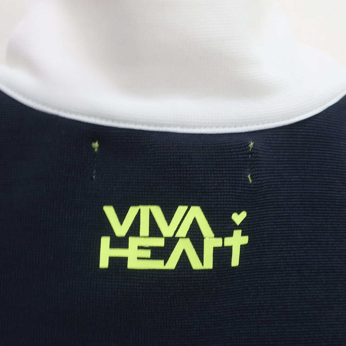 VIVA HEART(ビバハート) ノースリーブハーフジップシャツ ネイビー白 レディース 40 A