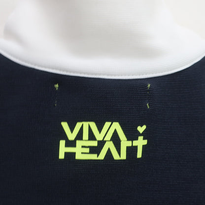 VIVA HEART(ビバハート) ノースリーブハーフジップシャツ ネイビー白 レディース 40 A