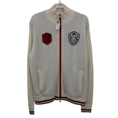 FILA GOLF(フィラゴルフ) フルジップセーター 白 メンズ L A