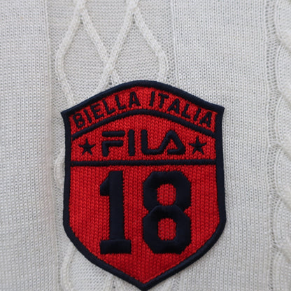 FILA GOLF(フィラゴルフ) フルジップセーター 白 メンズ L A