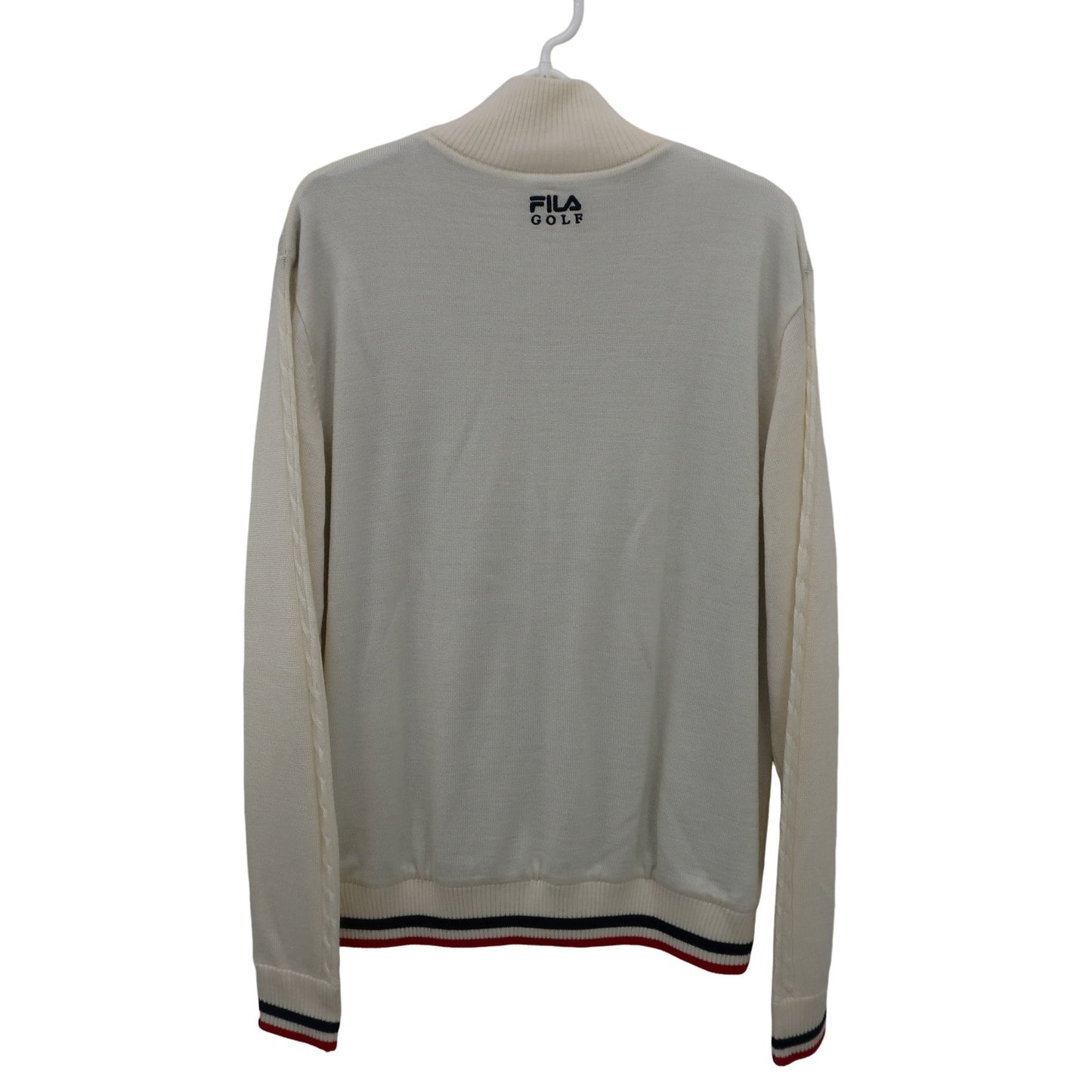 FILA GOLF(フィラゴルフ) フルジップセーター 白 メンズ L A