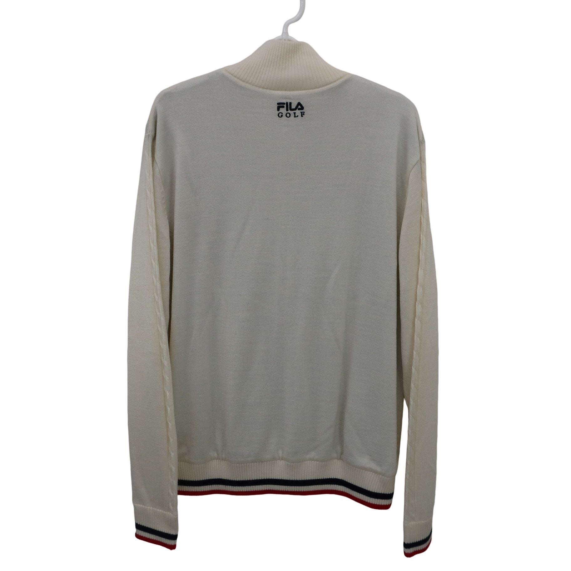 FILA GOLF(フィラゴルフ) フルジップセーター 白 メンズ L A