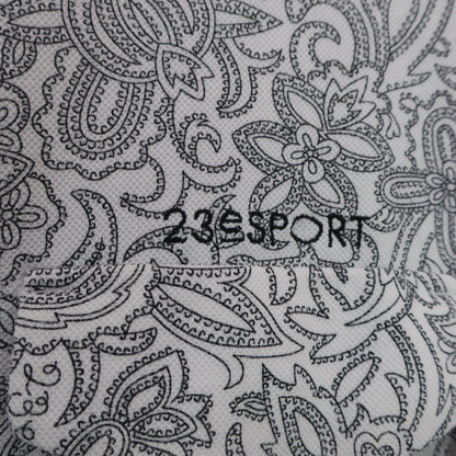 23区 SPORT(23区スポーツ) ポロシャツ 白黒ペイズリー柄 メンズ M A