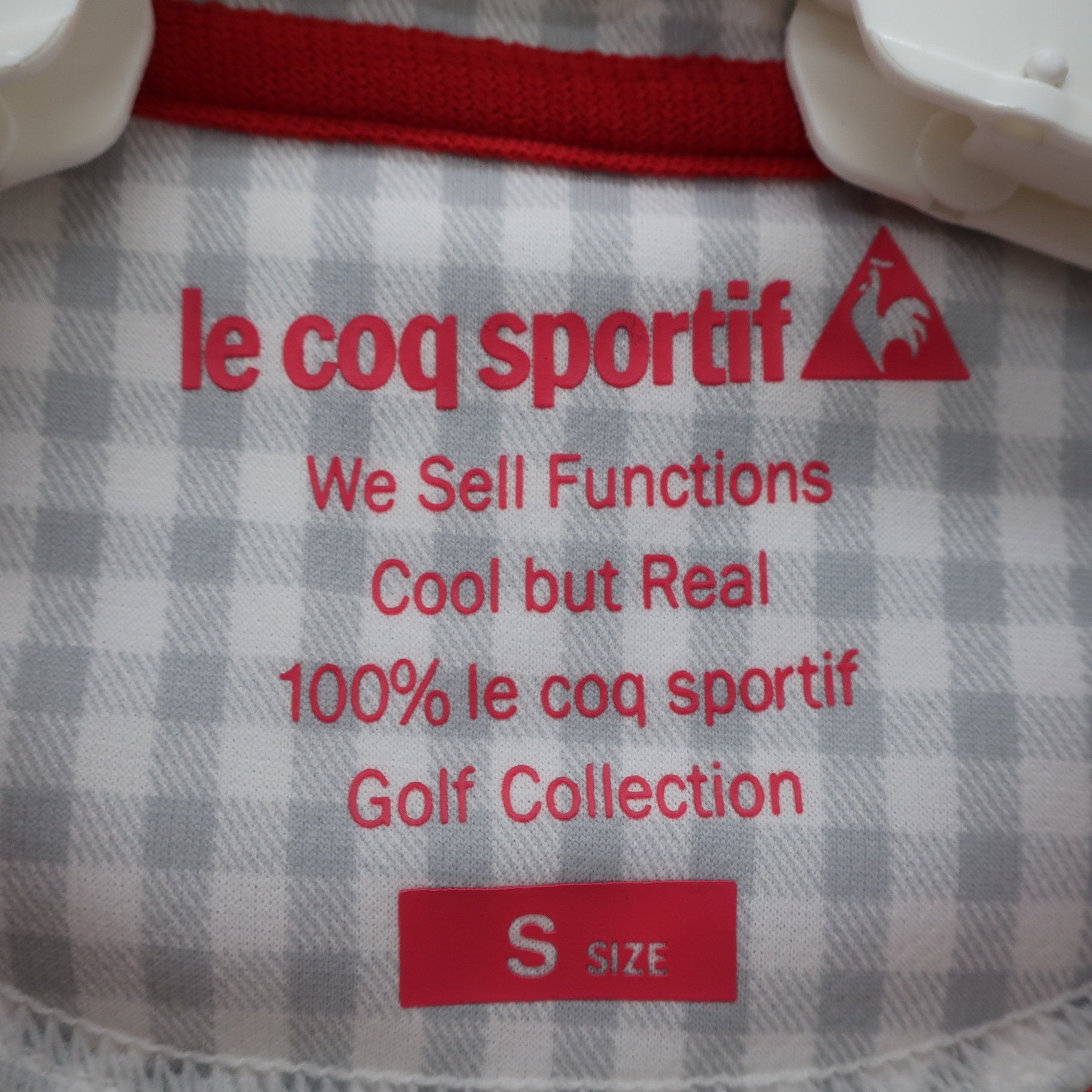 le coq sportif(ルコックスポルティフ) ポロシャツ 白グレーチェック レディース S A