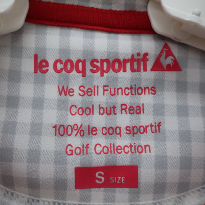 le coq sportif(ルコックスポルティフ) ポロシャツ 白グレーチェック レディース S A