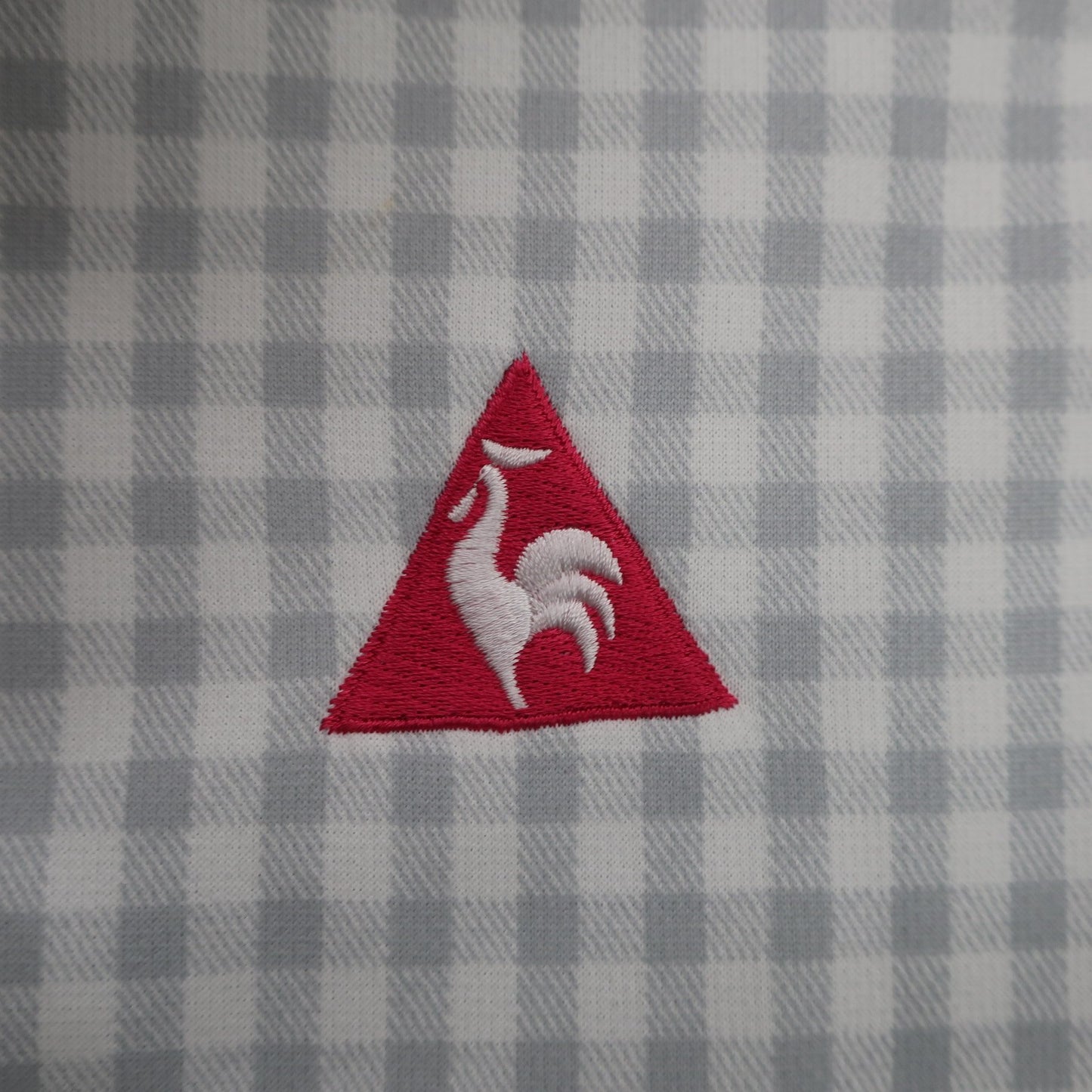 le coq sportif(ルコックスポルティフ) ポロシャツ 白グレーチェック レディース S A