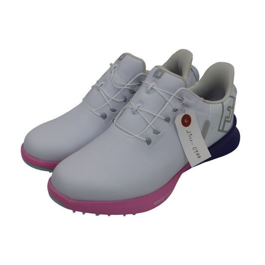 FOOTJOY(フットジョイ) ダイヤル式スパイクレスゴルフシューズ 白ピンク紫 レディース 24.0cm 90573J S
