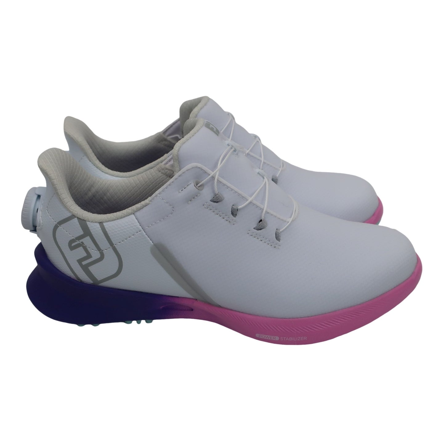 FOOTJOY(フットジョイ) ダイヤル式スパイクレスゴルフシューズ 白ピンク紫 レディース 24.0cm 90573J S