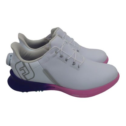 FOOTJOY(フットジョイ) ダイヤル式スパイクレスゴルフシューズ 白ピンク紫 レディース 24.0cm 90573J S