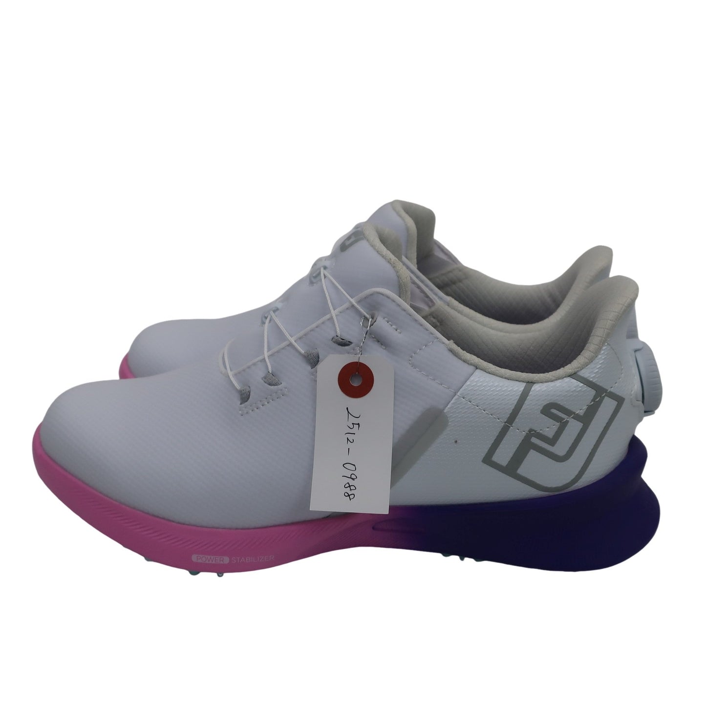 FOOTJOY(フットジョイ) ダイヤル式スパイクレスゴルフシューズ 白ピンク紫 レディース 24.0cm 90573J S