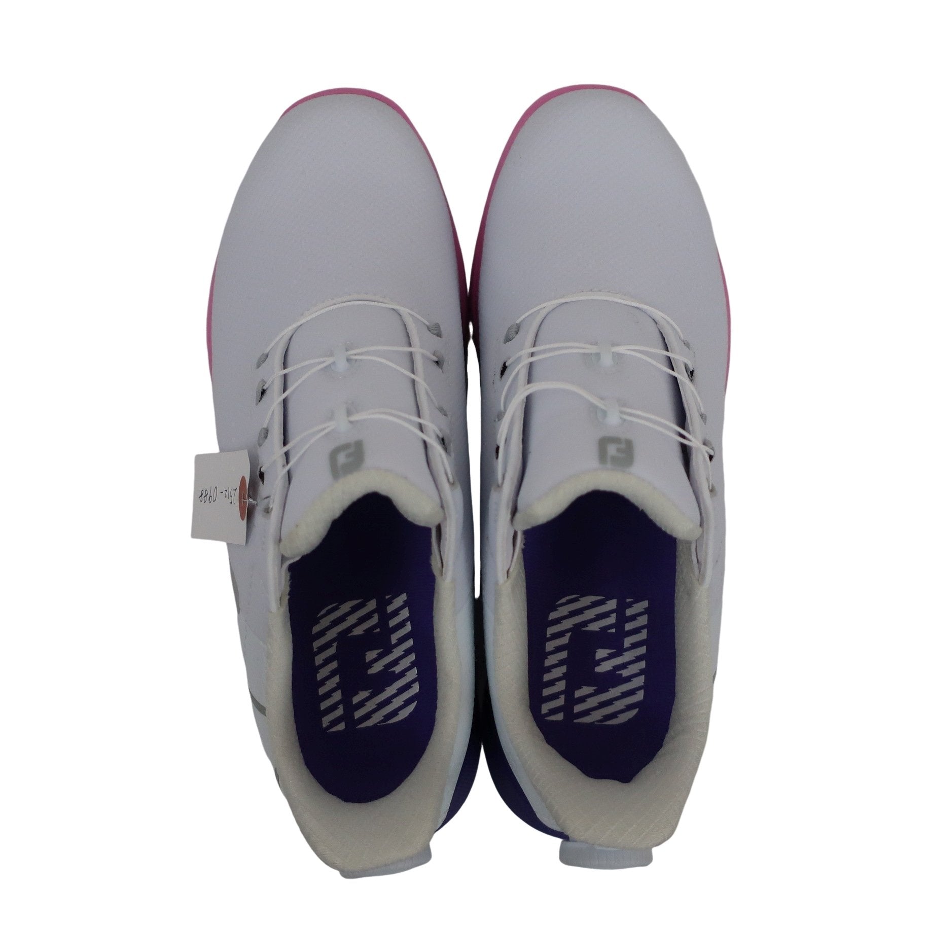 FOOTJOY(フットジョイ) ダイヤル式スパイクレスゴルフシューズ 白ピンク紫 レディース 24.0cm 90573J S