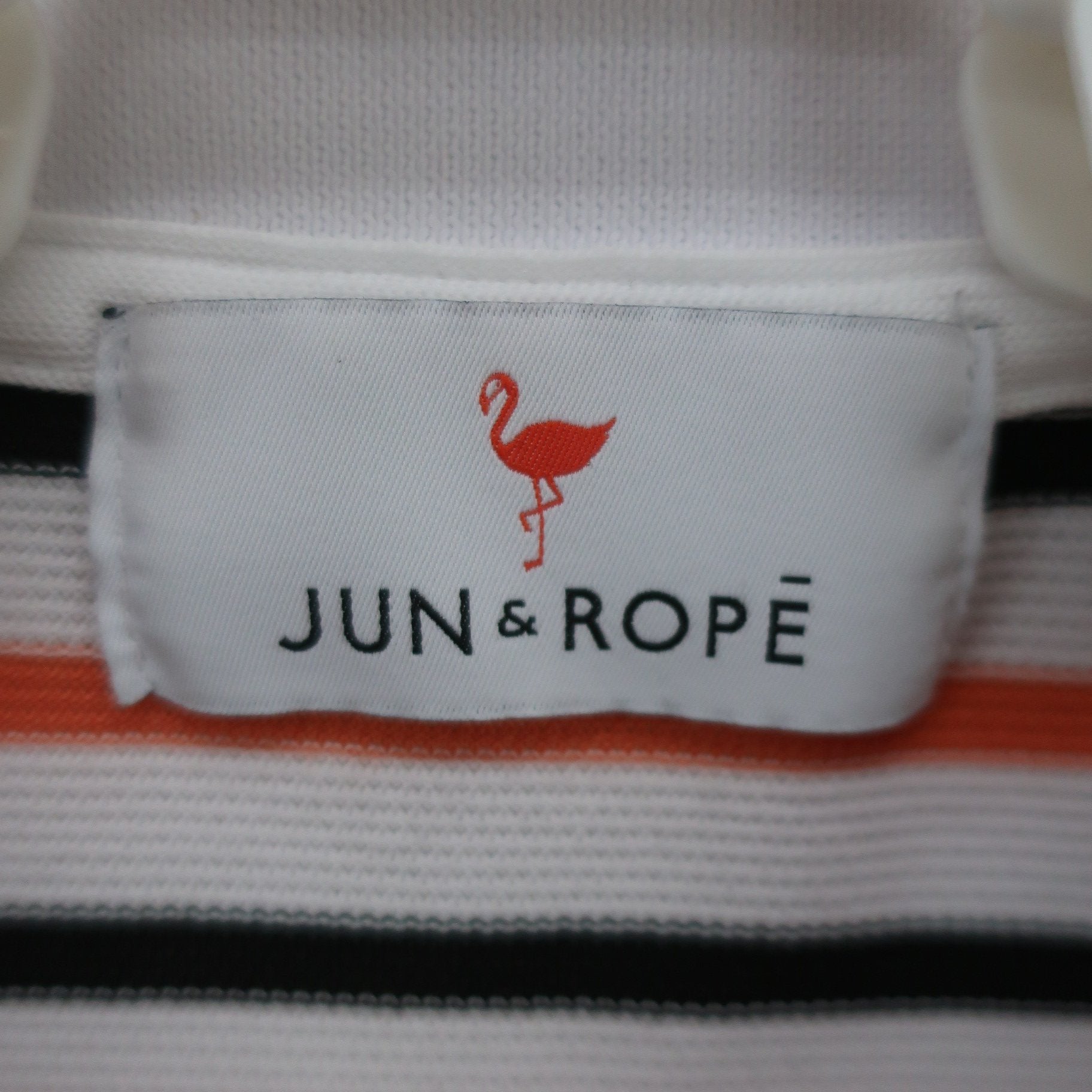 Jun and Rope(ジュン アンド ロペ) ポロシャツ 白オレンジ黒ボーダー レディース L A