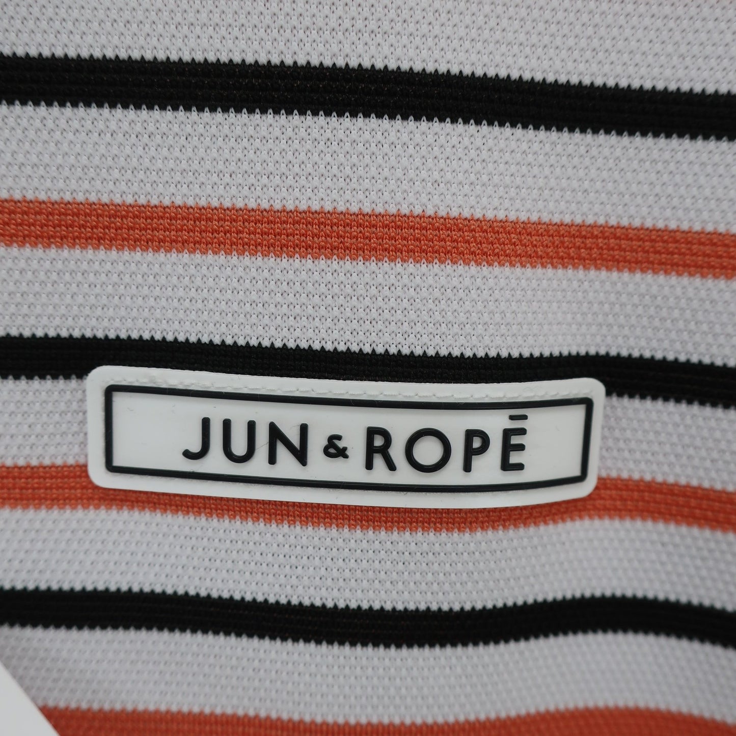Jun and Rope(ジュン アンド ロペ) ポロシャツ 白オレンジ黒ボーダー レディース L A