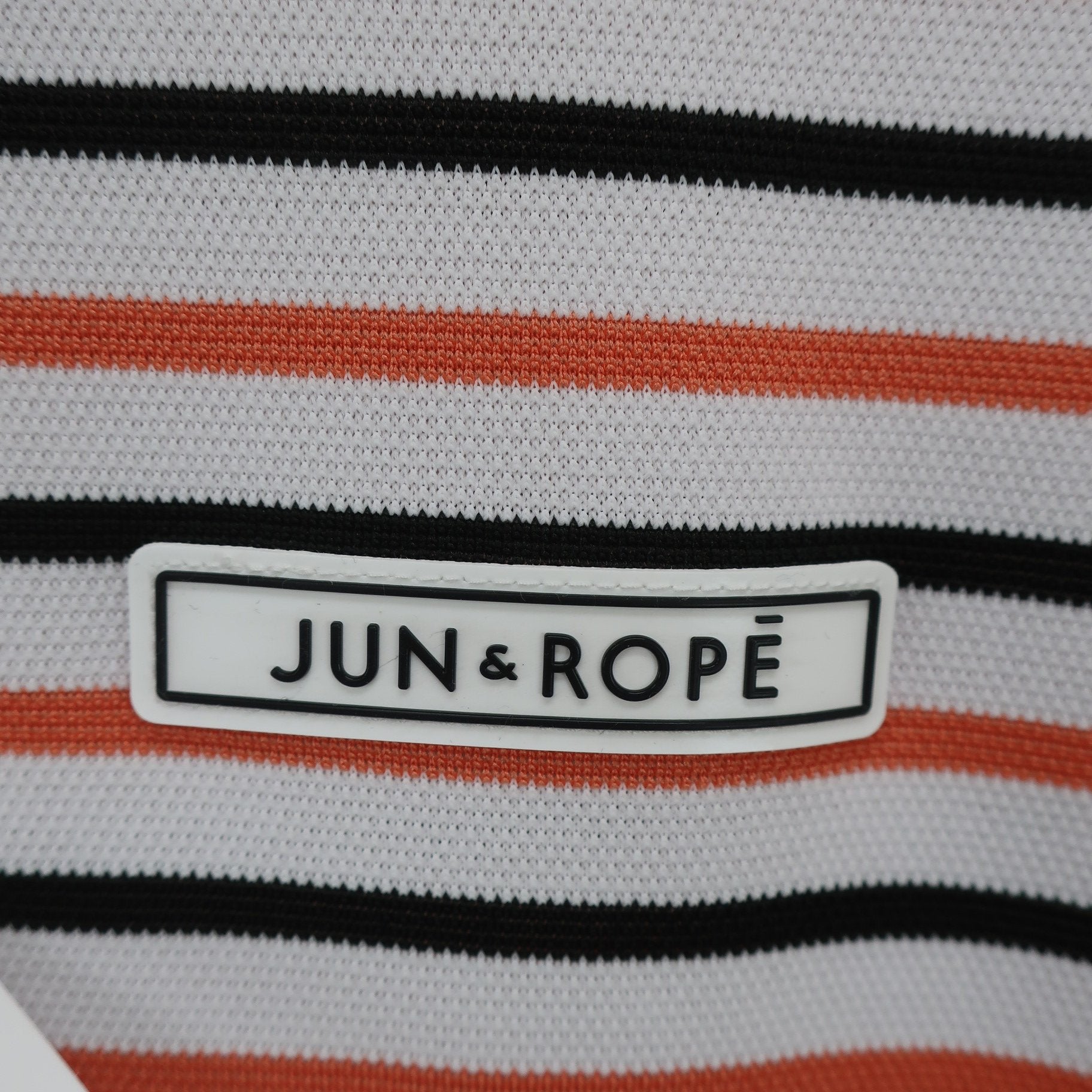 Jun and Rope(ジュン アンド ロペ) ポロシャツ 白オレンジ黒ボーダー レディース L A