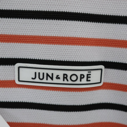 Jun and Rope(ジュン アンド ロペ) ポロシャツ 白オレンジ黒ボーダー レディース L A