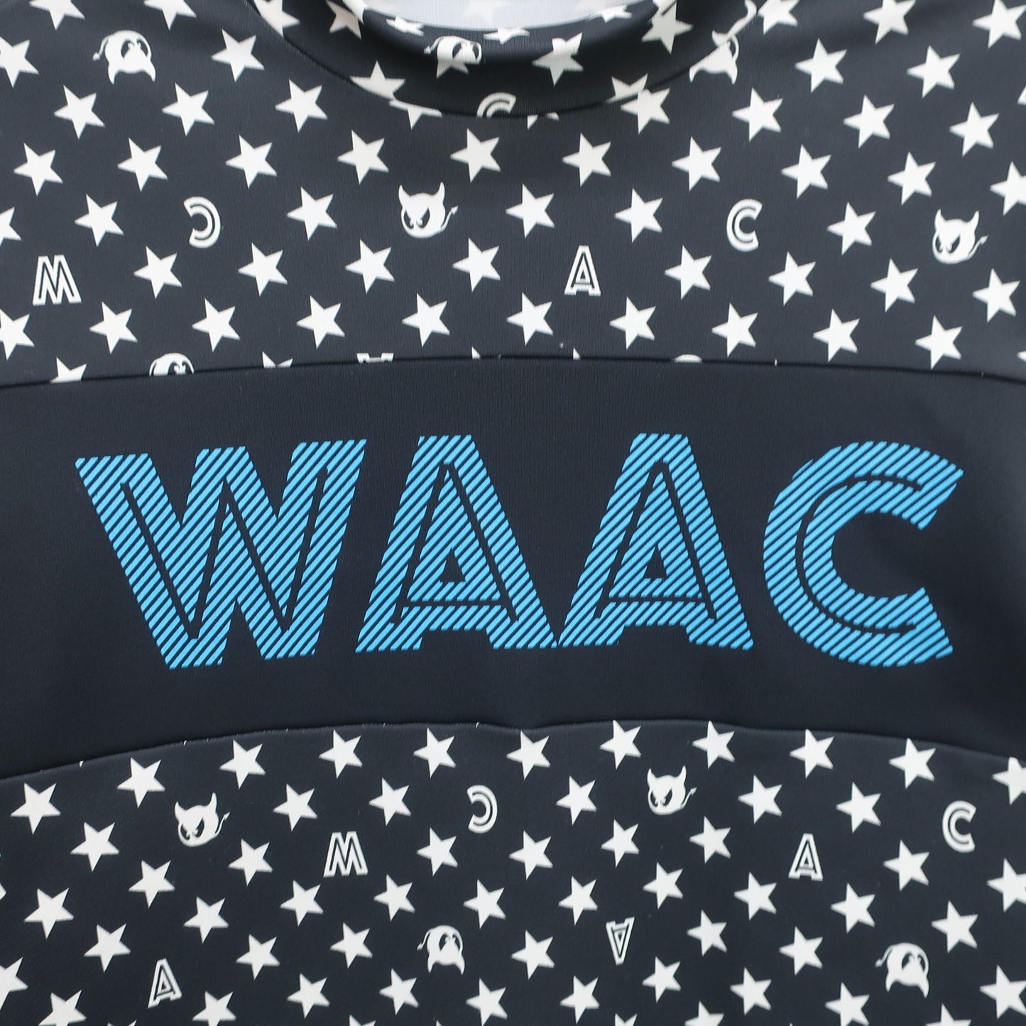 WAAC(ワック) 長袖モックネックシャツ 黒白星柄 レディース 2 072222072-0005 A