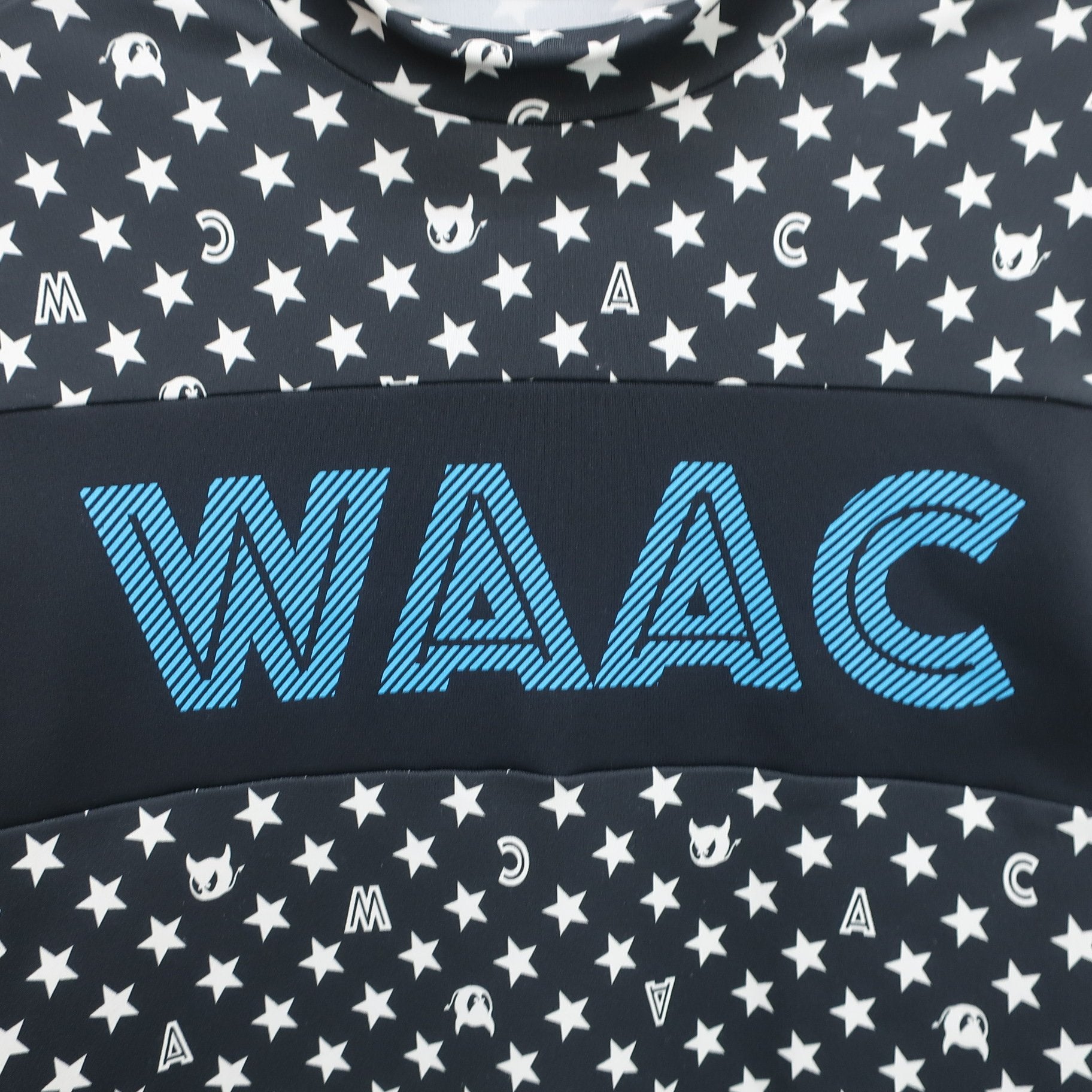 WAAC(ワック) 長袖モックネックシャツ 黒白星柄 レディース 2 072222072-0005 A