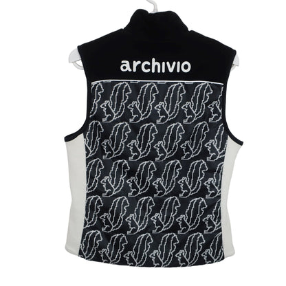 archivio(アルチビオ) リバーシブルナイロンベスト 黒白総柄 レディース 36 A914951 A