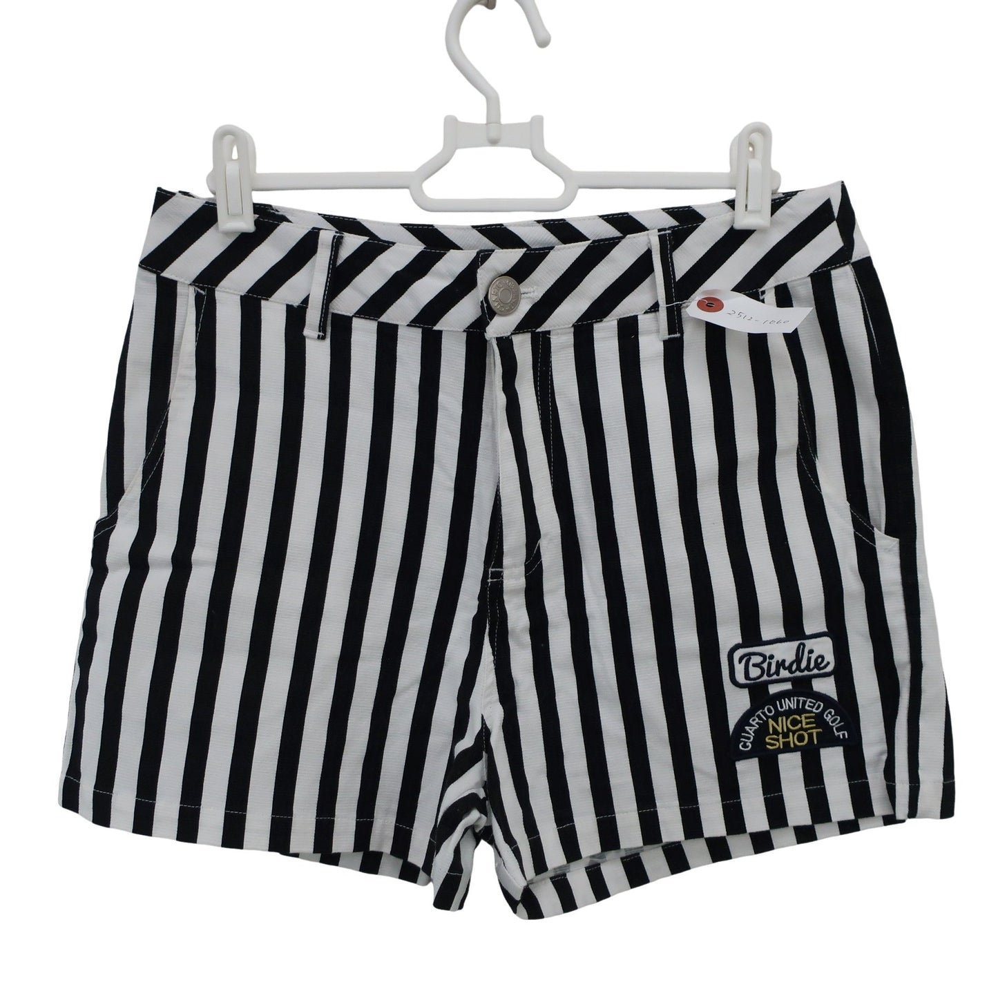 Cuarto UNITED(クアルトユナイテッド) ショートパンツ 白黒ストライプ レディース L A