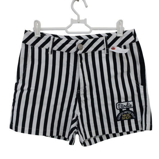 Cuarto UNITED(クアルトユナイテッド) ショートパンツ 白黒ストライプ レディース L A