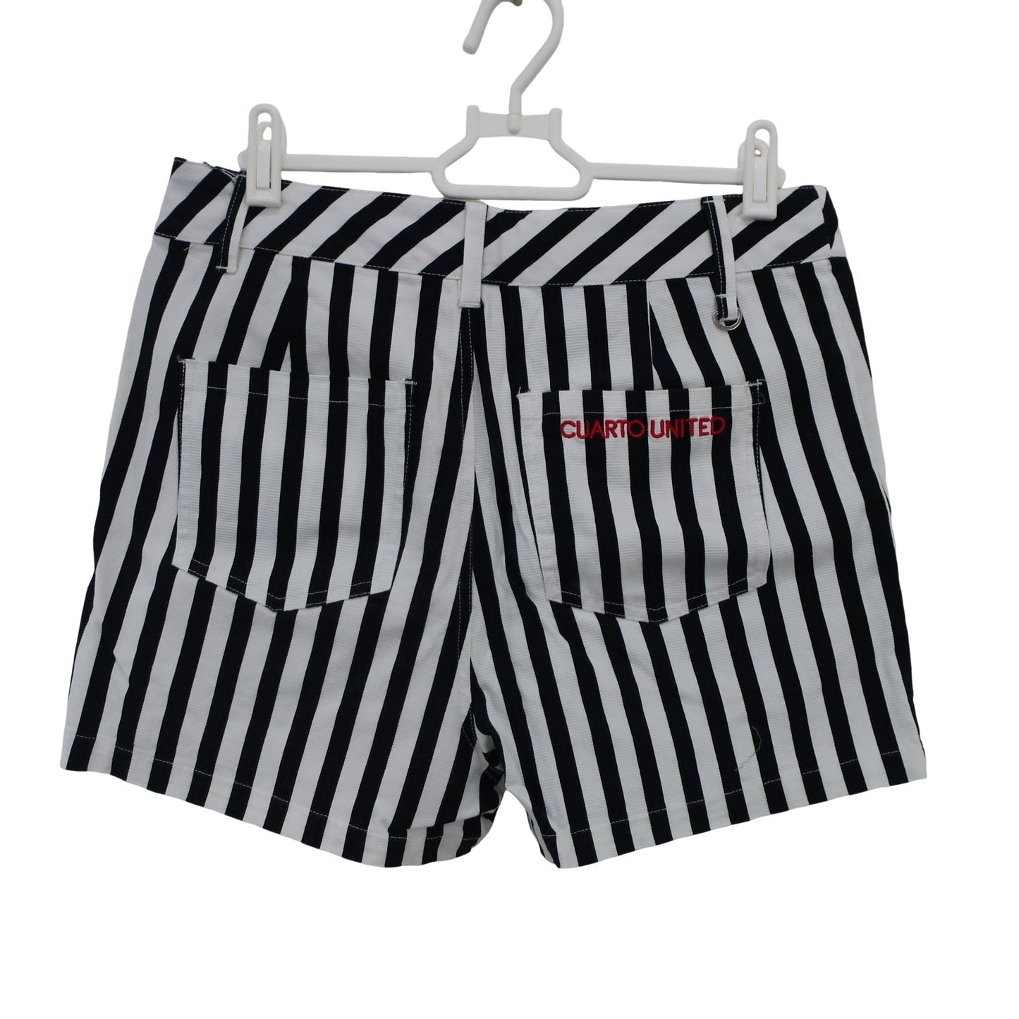 Cuarto UNITED(クアルトユナイテッド) ショートパンツ 白黒ストライプ レディース L A