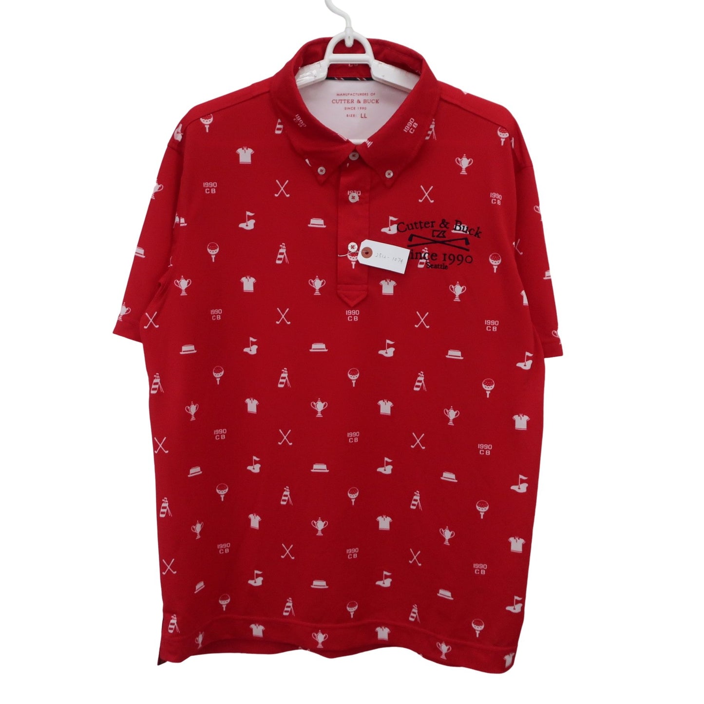 CUTTER&BUCK(カッター＆バック) ポロシャツ 赤 メンズ LL A
