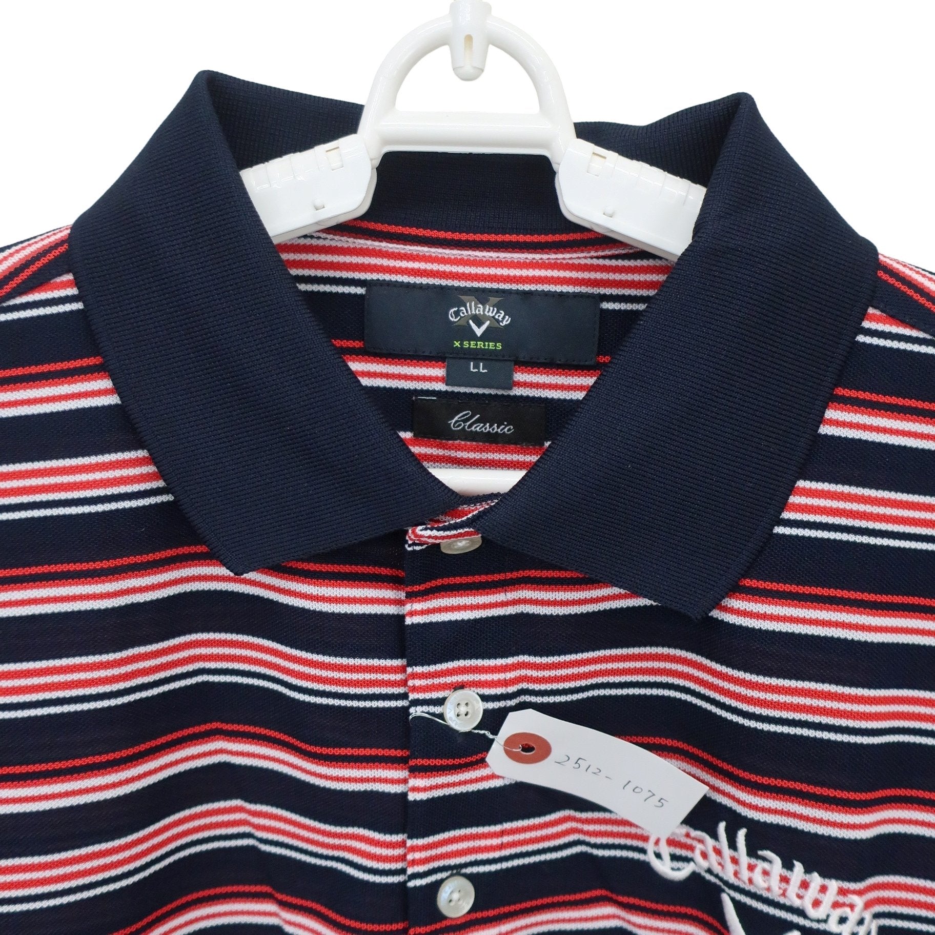 Callaway(キャロウェイ) ポロシャツ ネイビー赤ボーダー メンズ LL 241-951619 A