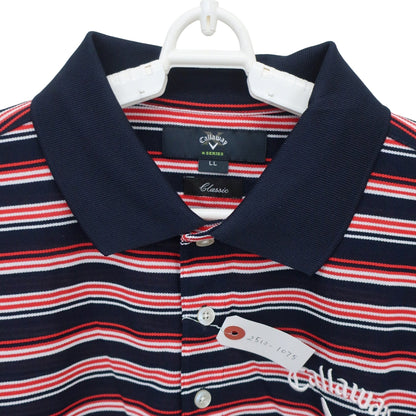 Callaway(キャロウェイ) ポロシャツ ネイビー赤ボーダー メンズ LL 241-951619 A