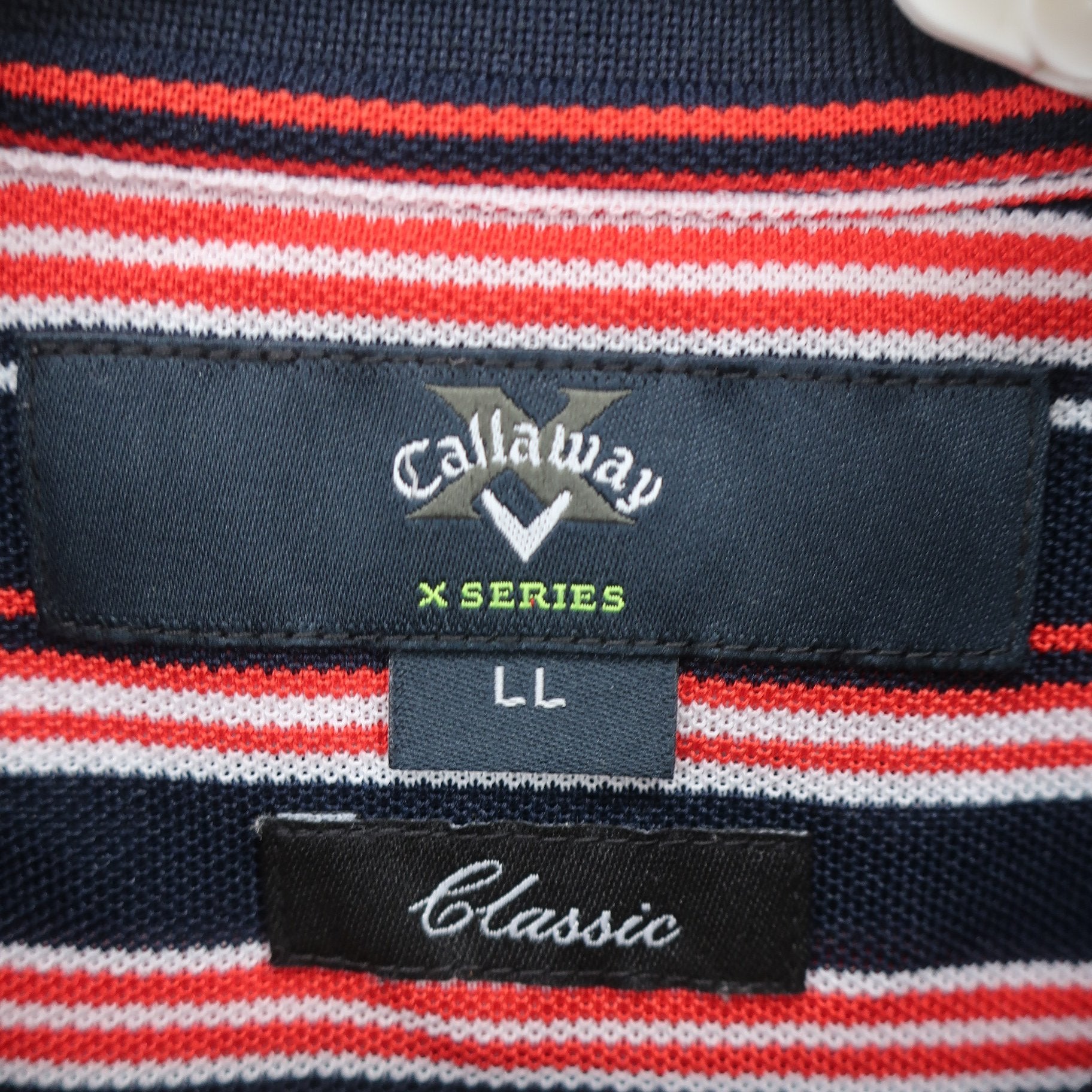 Callaway(キャロウェイ) ポロシャツ ネイビー赤ボーダー メンズ LL 241-951619 A