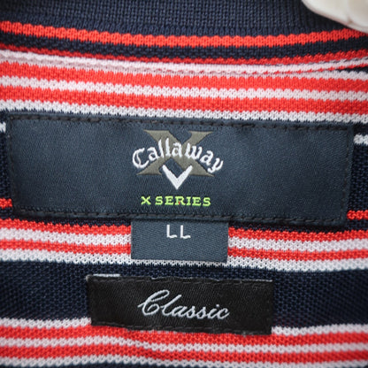 Callaway(キャロウェイ) ポロシャツ ネイビー赤ボーダー メンズ LL 241-951619 A