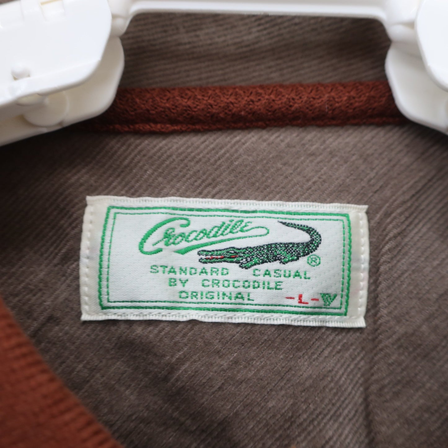 Crocodile(クロコダイル) 長袖ポロシャツ ブラウンボーダー メンズ L B